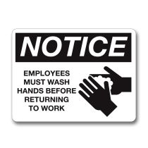 Palmer Fixture Employee's Must Wash Hands Notice Sign