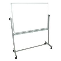 Luxor Furniture Mobile Double Sided Whiteboard 48"W x 36"H - Aluminum Frame  