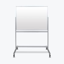48"W x 36"H Double-Sided Mobile Magnetic Glass Marker Board