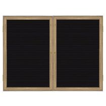 2-Door Wood Frame Oak Finish Enclosed Flannel Letterboard