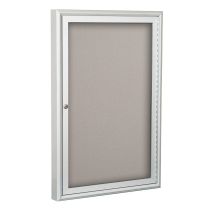 Best-Rite Outdoor Enclosed Bulletin Board Cabinet - 36"H x 24"W - 1 Door - Silver Aluminum  