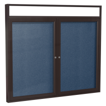 2-Door Bronze Alum Frame w/ Headliner Enclosed Vinyl Tackboard