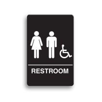 Palmer Fixture Unisex ADA Accessible Restroom Signs - Unisex Black