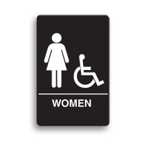 Palmer Fixture Women's ADA Accessible Restroom Sign - Women's Black
